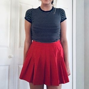 Red pleated tennis vintage skirt